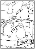 coloriage les pingouins de madagascar